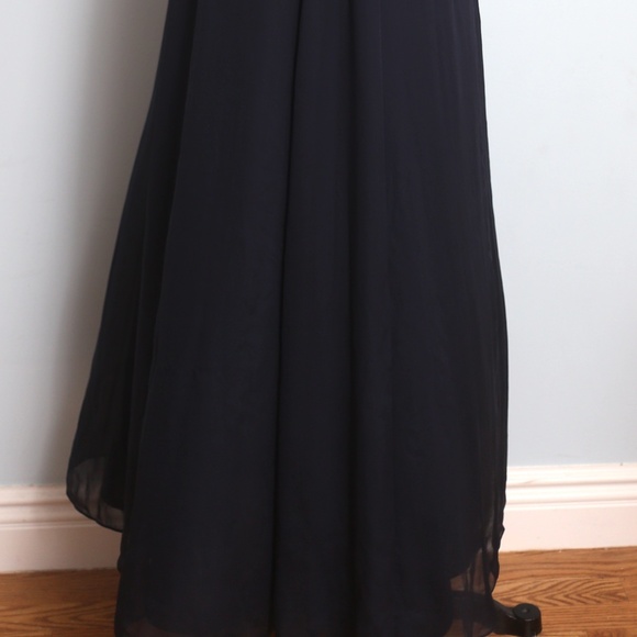 Diane Van Furstenberg Size 14 Navy chiffon wrap gown - Picture 3 of 7